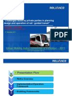 Reliane Infra Presentation On Infrastructure and Urban Mobility - Challenges Faced