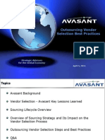 Avasant - Outsourcing Vendor Selection Webinar