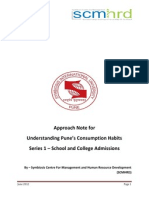 Approach Note For Understanding Pune's Consumption Habits Series 1 - School and College Admissions