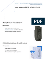 What Is The Difference Between MCB MCCB ELCB and RCCB