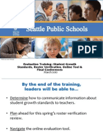 March 2012: Evaluation Training: Student Growth Standards, Roster Verification, Online Tool & Final Conferences