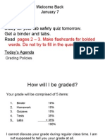 Get A Binder and Tabs.: Homework Study For Your Lab Safety Quiz Tomorrow. Read