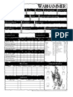 Warhammer Fantasy Roleplay - Character Sheet