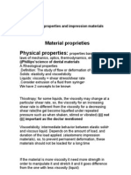 Material Properties and Impression Materials