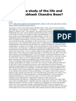 Illustrative Study of The Life and Work of Subhash Chandra Bose