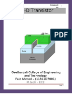 3-D Transistor: Geethanjali College of Engineering and Technology Faiz Ahmed - (11R11D7001)