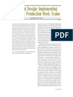 Beyond Design - Implementing Effective Production Work Teams