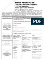 Compétences Histoire Géo Collège