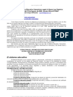 Estructura Del Sistema Educativo Venezolano Segun Nueva Ley Organica Educacion