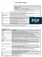 Ed, The Original UNIX Text Editor, Cheat Sheet