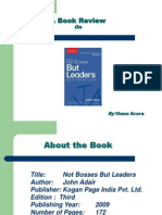 Book Review Presentation Not Bosses But Leaders