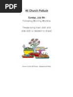 Church Potluck July 8th