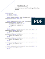 Practical No: 3: Create A Calculator That Can Be Used For Adding, Subtracting, Multiplication and Division. Source Code