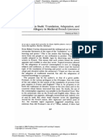 Kelly, Douglas. Translatio Studii - Translation, Adaptation, and Allegory in Medieval French Literature'. Philological Quarterly 57 (1978) - 287-310.