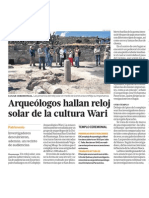 Arqueologos Descubren Reloj Solar Cultura Wari