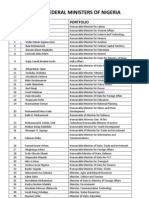 List of Federal Ministers of Nigeria