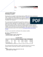 Annotated SPSS Output Discriminant Analysis