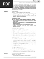 Workshop Facilitator/Theatre-In-Education CV