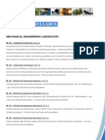 Details of Syllabus: Mechanical Engineering Laboratory