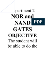 Experiment 2: NOR and Nand Gates