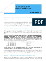 Blowing The Lid Off Distilled Water Myths: by Joe Letorney, JR