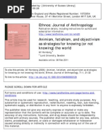 Animism, Fetishism, and Objectivism As Strategies For Knowing (Or Not Knowing) The World. Alf Hornborg, Lund University, Sweden.