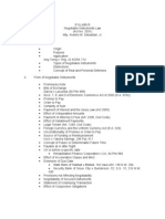 Syllabus Negotiable Instruments Law New