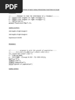 Implementatiion of Basic Signal Processing Functions in Scilab