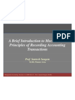 A Brief Introduction To Mechanics & Principles of Recording Accounting P F G G Transactions