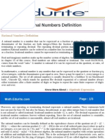 Rational Numbers Definition