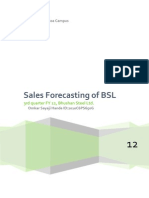 Sales Forecast For Bhushan Steel Limited