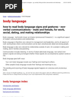 Body Language - Guide To Reading Body Language Signals in Management, Training, Courtship, Flirting and Other Communications and Relationships