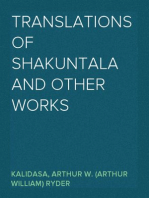 Translations of Shakuntala and Other Works