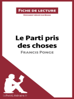 Le Parti pris des choses de Francis Ponge (Fiche de lecture): Analyse complète et résumé détaillé de l'oeuvre