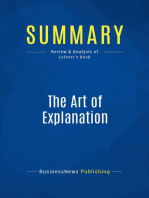 The Art of Explanation (Review and Analysis of Lefever's Book)