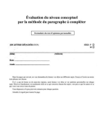 Évaluation du niveau conceptuel par la méthode du paragraphe à compléter: Formulaire du test d'opinions personnelles