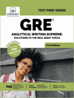 GRE Analytical Writing Supreme: Solutions to Real Essay Topics