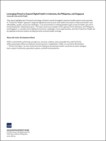 Leveraging Fintech to Expand Digital Health in Indonesia, the Philippines, and Singapore: Lessons for Asia and the Pacific