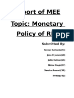 Report On Monetary Policy