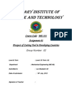 Prospect of Manufacturing Cutting Tools in Developing Countries