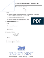 Ultrasonic Testing Useful Formulae