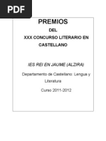 Cuaderno de Premios Concurso Literario 2011-2012