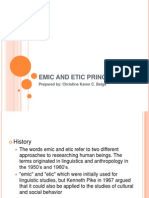 Emic and Etic Principle