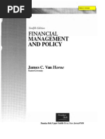 Financial Management & Policy by James C. Van Horne 12th Edition