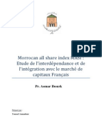 MASI: Etude de L'interdépendance Et de L'intégration Avec Le Marché de Capitaux Français