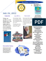 July 25, 2012: The Rotary Club of Payson