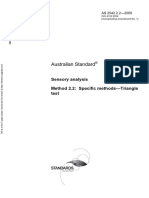 As 2542.2.2-2005 Sensory Analysis Specific Methods