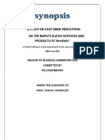 A Study On Customer Perception On The Maruti Suzuki Services and Products at Newdelhi