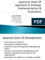 Japanese Style of Management & Strategy Implementation & Evaluation