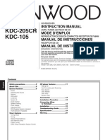 Kenwood CD Receiver Model KDC-205 Manual